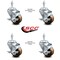 Service Caster 3 Inch High Temp Phenolic Swivel 3/8 Inch Threaded Stem Caster Set with Brake SCC-TS20S314-PHRHT-TLB-381615-4 - alternate 4